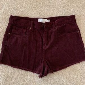 Maroon Corduroy Shorts